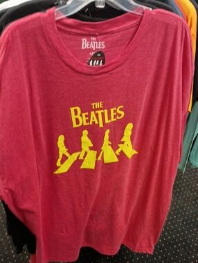 The Beatles Red Tee with Yellow Abbey Road Graphic - Kids